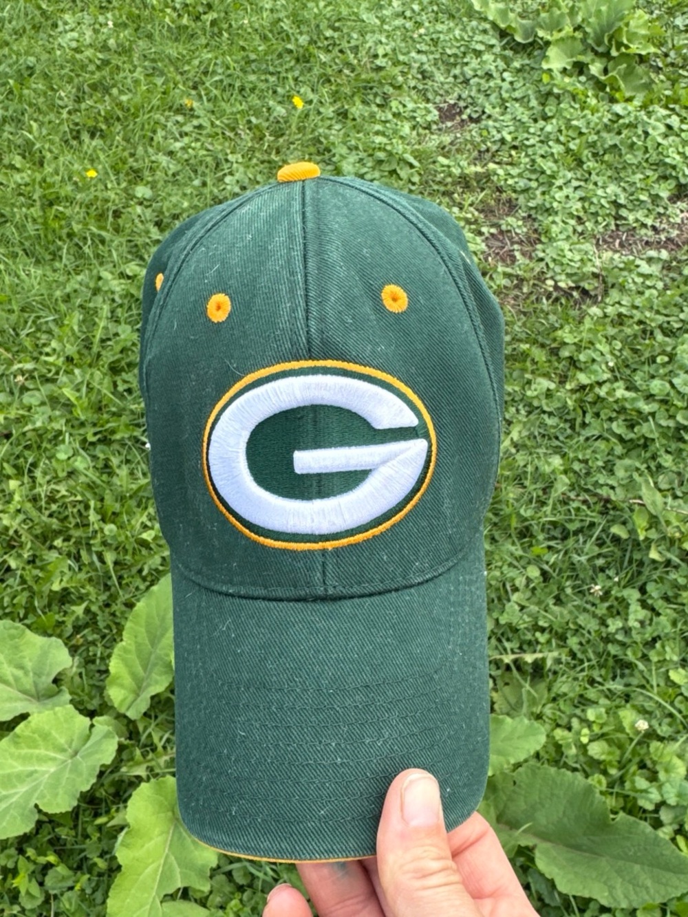 Green Bay Packers Team Logo Baseball Cap with Yellow Accents